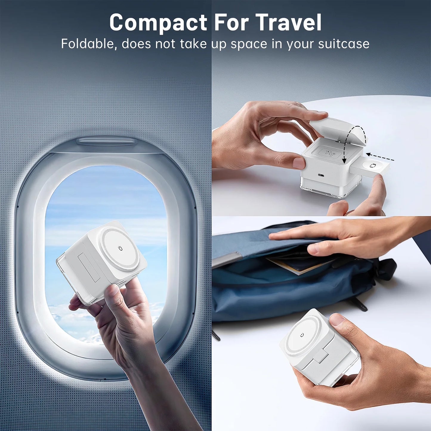 Ultimate 3-in-1 Wireless Charging Station for iPhone, Apple Watch, and AirPods - Compatible with All Models - Sleek White Design